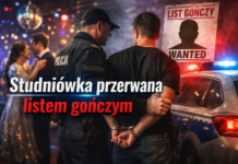 Studniówka przerwana listem gończym