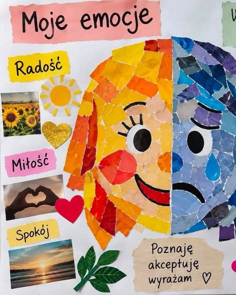 Praca plastyczna o emocjach podczas zajęć w gminie Czosnów