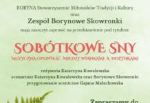 Plakat spektaklu Sobótkowe sny w GOK Pomiechówek
