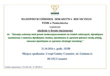 Plakat szkolenia o ochronie wód w Urzędzie Gminy Czosnów