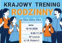 Uczniowie z Leoncina poćwiczą na wypadek kryzysu Plakat Krajowego Treningu Rodzinnego Akademii OLiOC w SP Leoncin 19-X-2026
