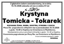 Zmarła śp. Krystyna Tomicka-Tokarek Nekrolog śp. Krystyny Tomickiej-Tokarek